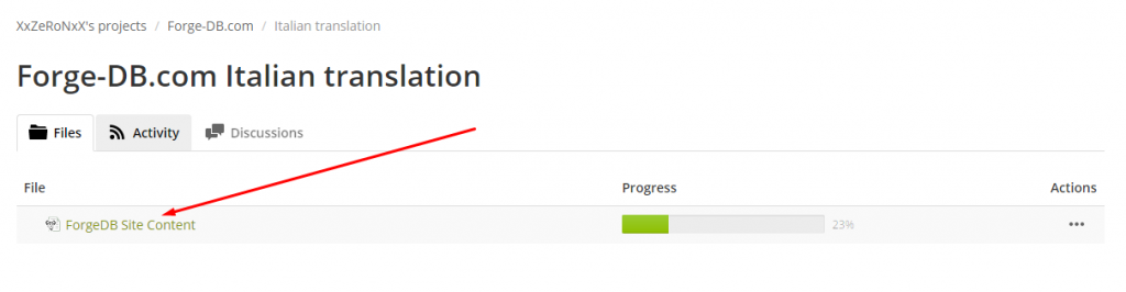 Crowdin Forge-DB.com Translation Page